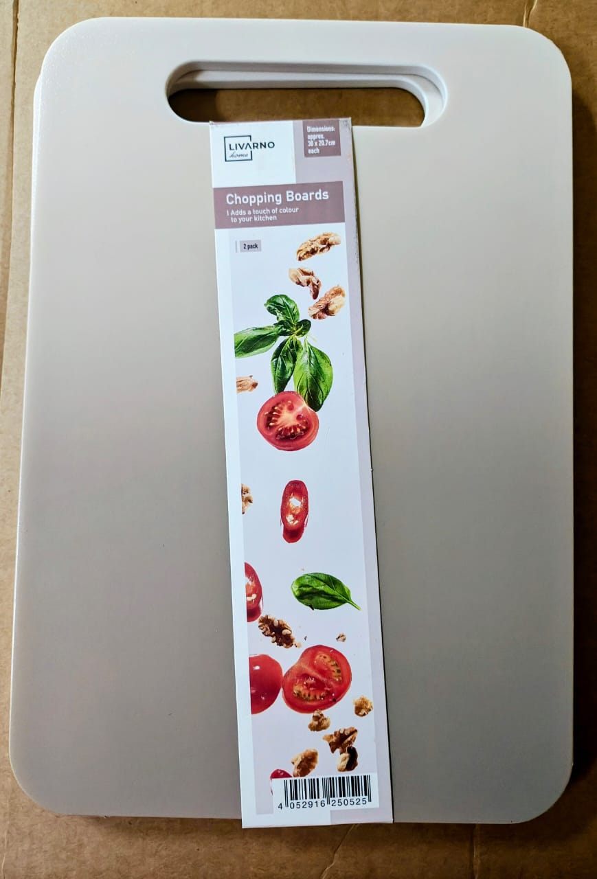 2-piece grey/beige chopping board from Livarni Home