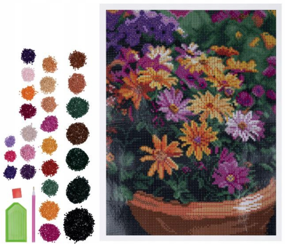 Crelando DIY Diamond Painting Mosaic Picture Flowers 32x42 cm