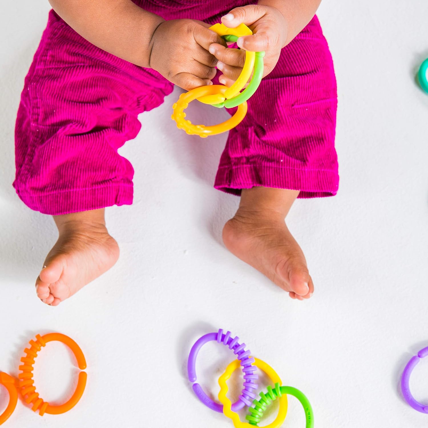 Bright Starts Lots of Links Rings Toys for Stroller or Carrier Seat