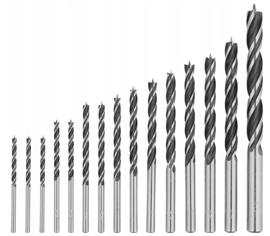 PARKSIDE Spiral Wood Drill Bit Set 15 Pieces Various Sizes