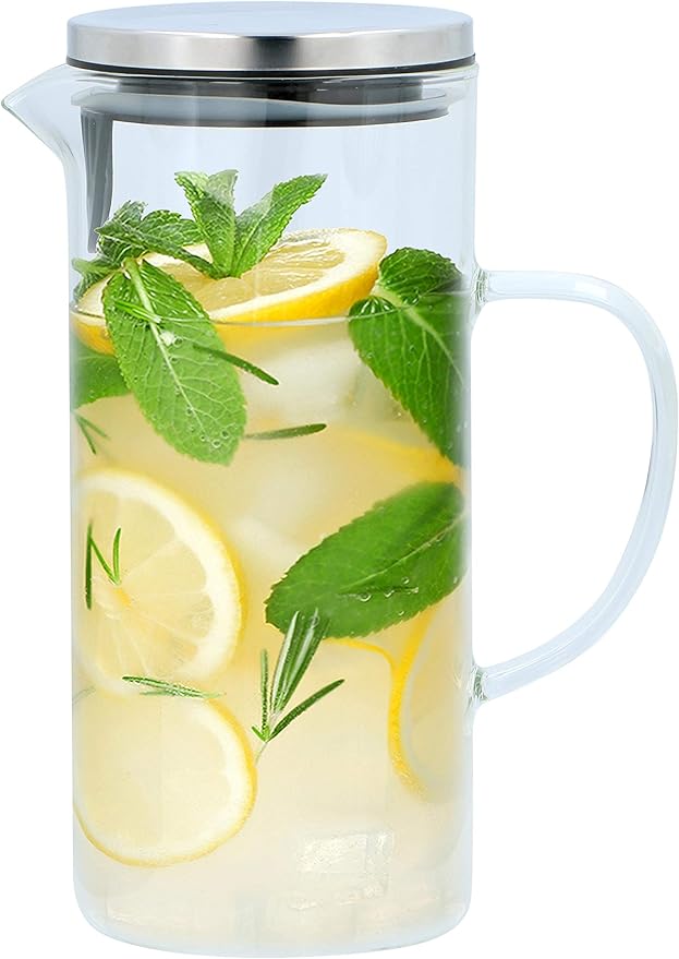 Glass jug with lid - 1.3 liters