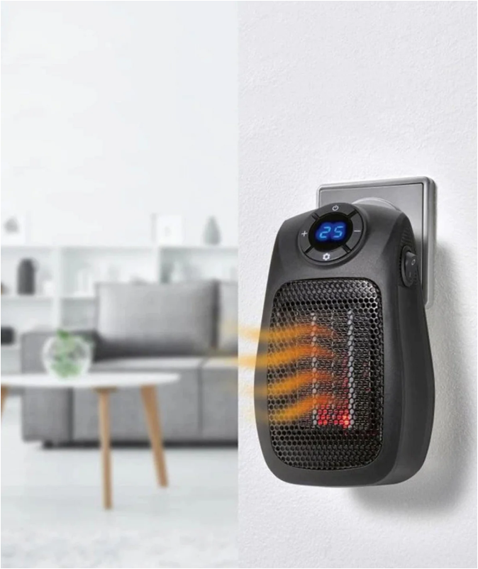 SILVERCREST® Ceramic Socket Fan Heater (black)