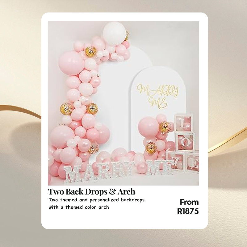 Two Backdrops & Balloon Arch