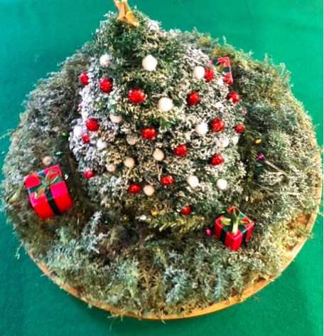 Centrotavola con abete e rigoglioso muschio