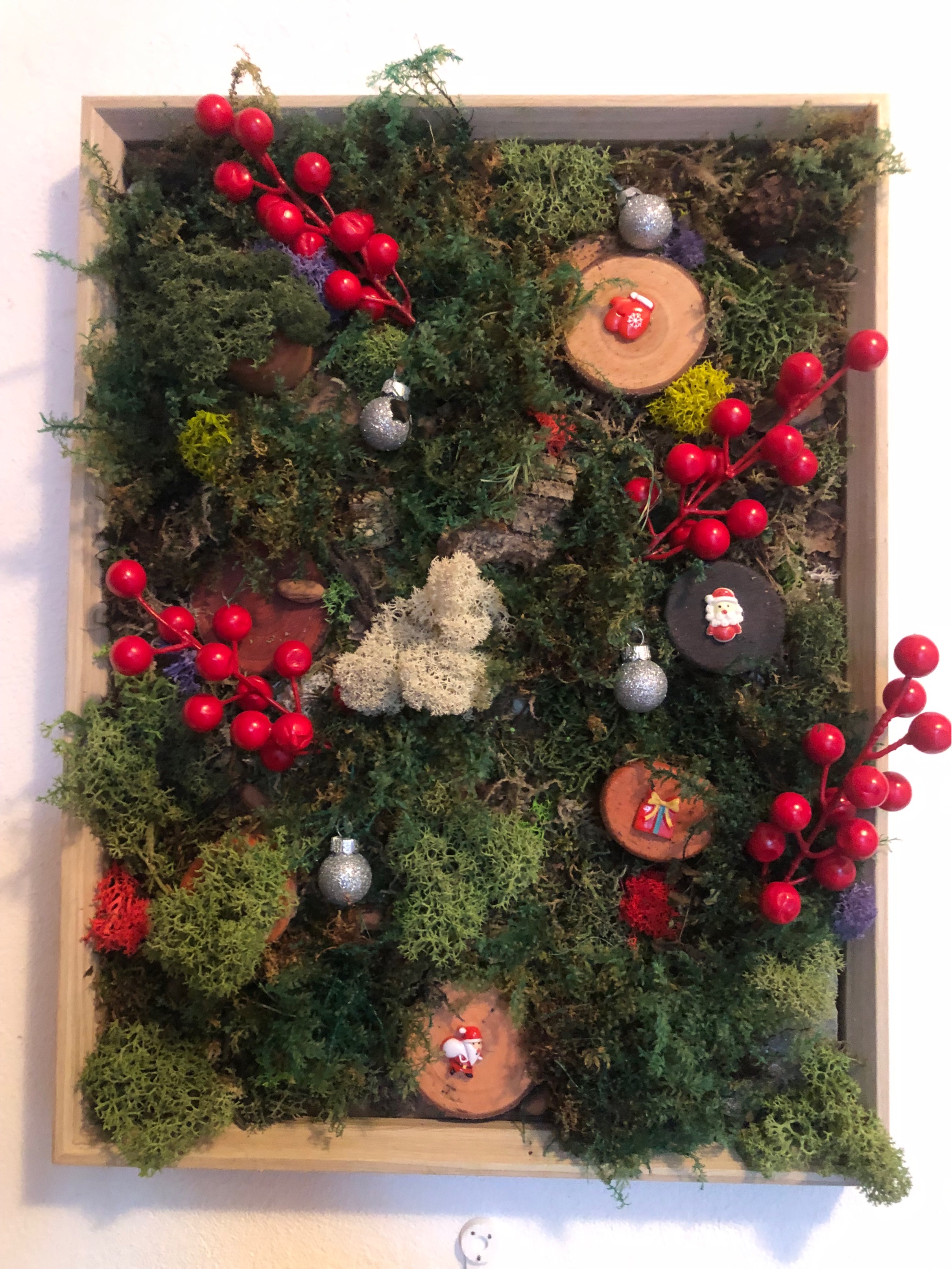 Quadro con cornice con sottobosco di Natale