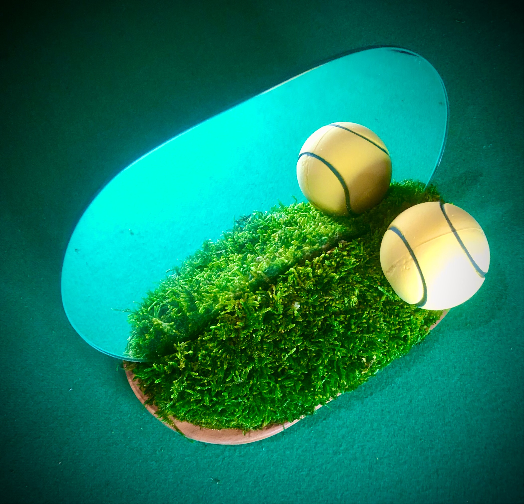 Specchio su campo in erba