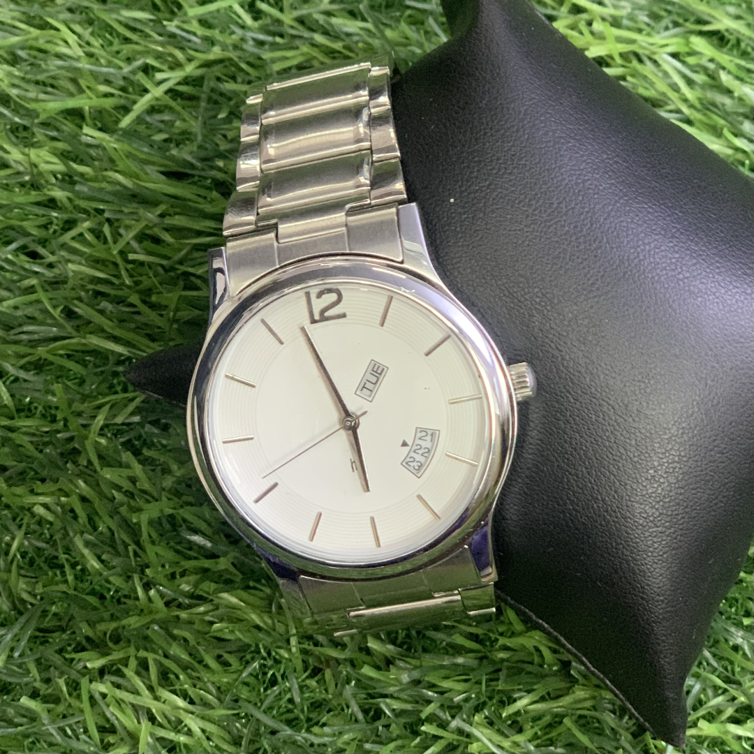 Silver Stainless Steel Analog Wristwatch