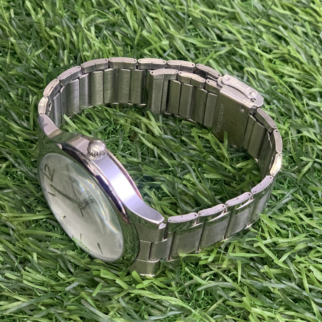 Silver Stainless Steel Analog Wristwatch