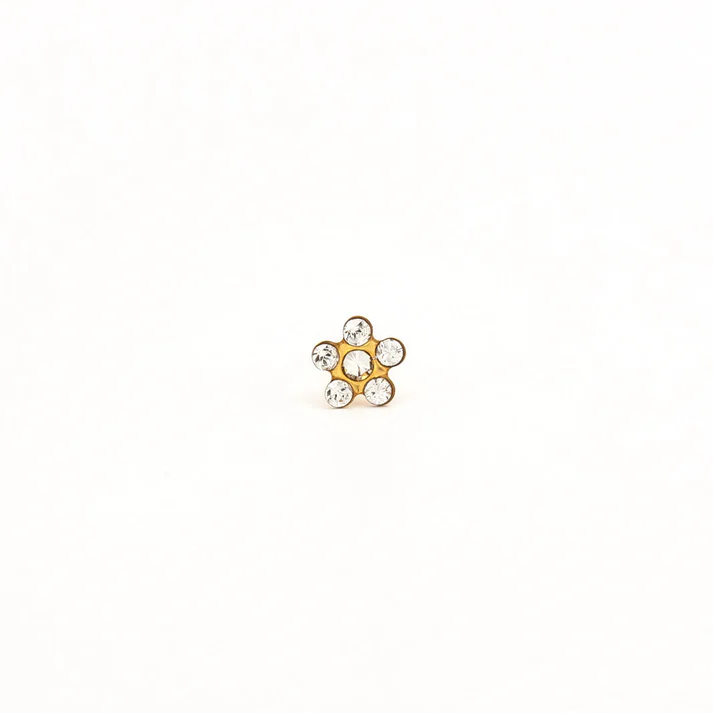 Aretes de flor dorados