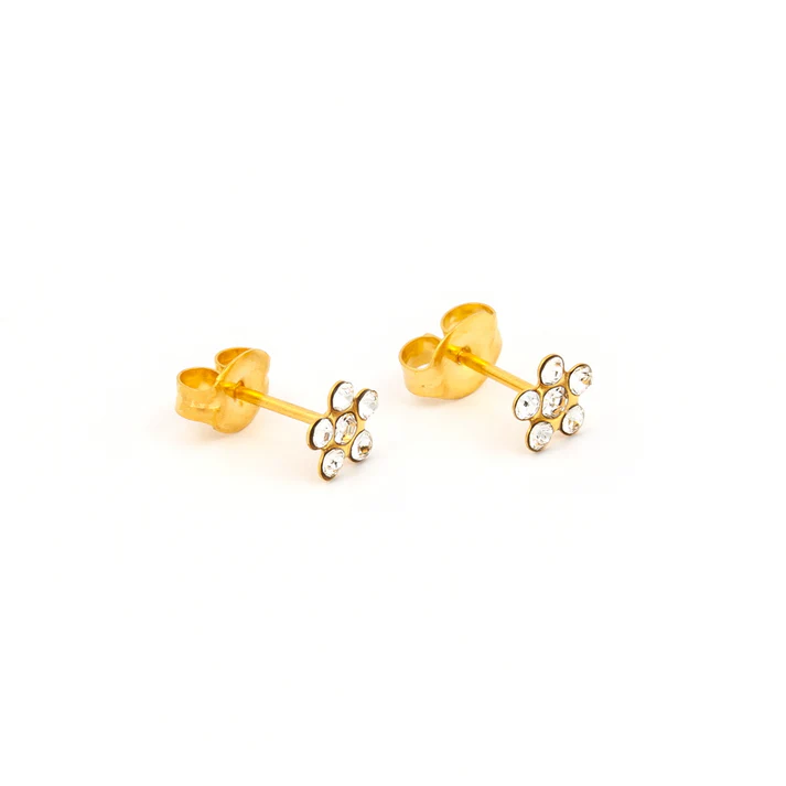 Aretes de flor dorados