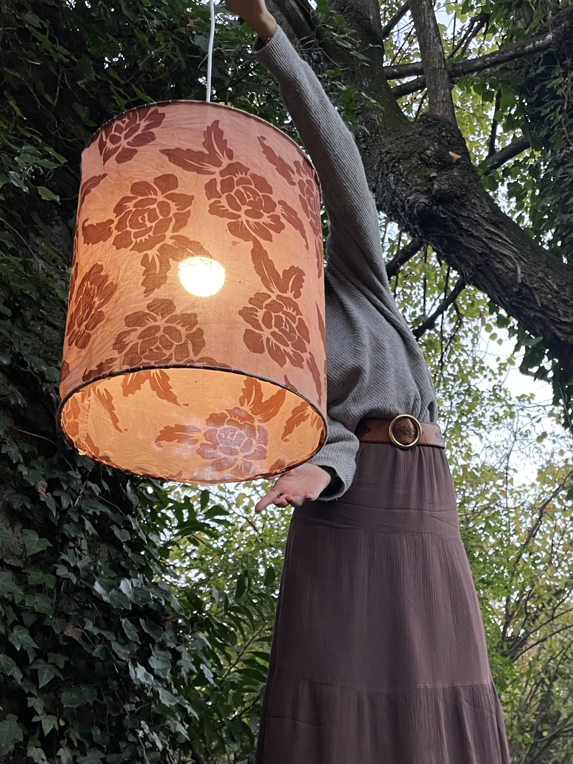 Suspension luminaire tissu - Floraison