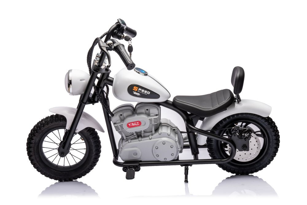 Vaikiškas akumuliatorinis motociklas „A9902“ (36V) (Baltas)