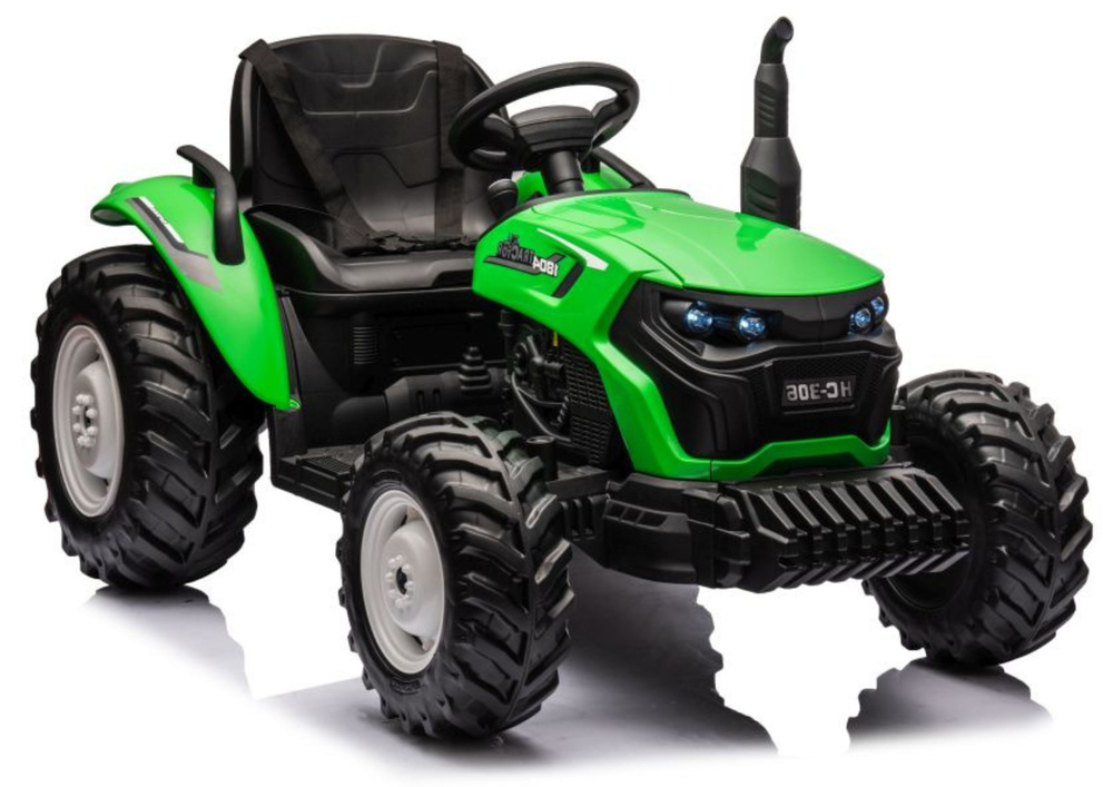 Vaikiškas akumuliatorinis traktorius be priekabos „HC-306“ (24V) (Žalias)