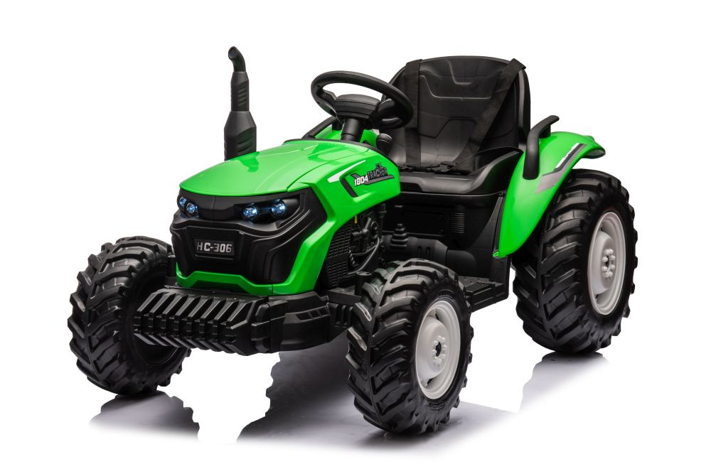 Vaikiškas akumuliatorinis traktorius be priekabos „HC-306“ (24V) (Žalias)