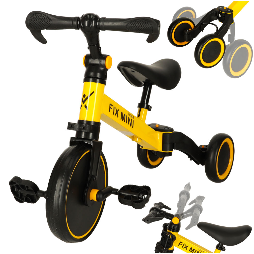 Balansinis triratukas ir dviratukas „Trike Fix Mini“ 3in1, geltona