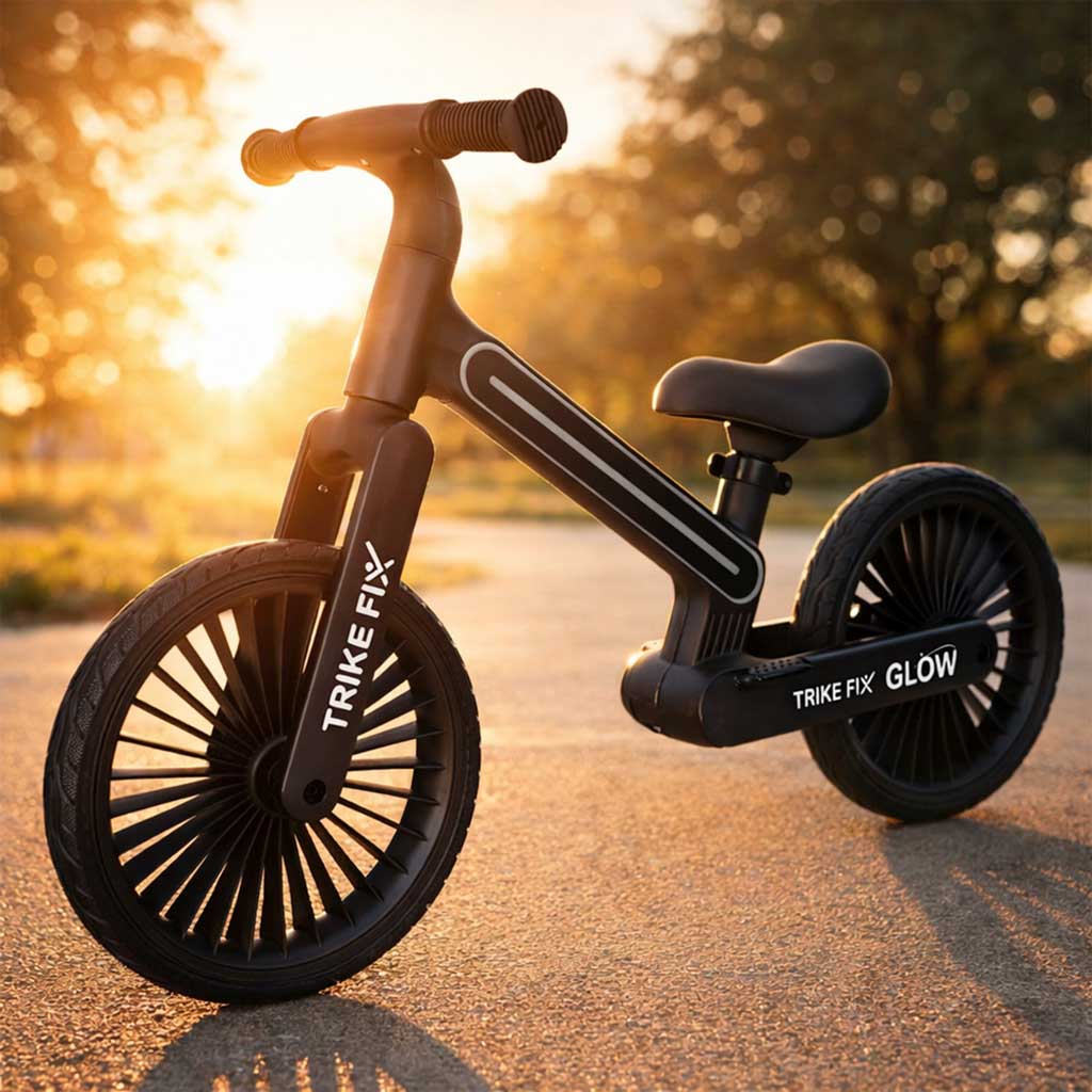 Šviečiantis balansinis dviratukas „Trike Fix Glow LED“, juodas