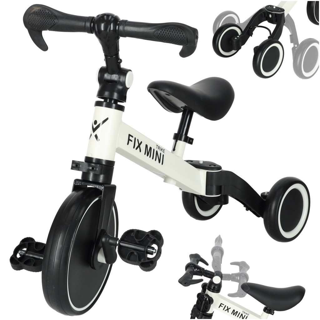 Balansinis triratukas ir dviratukas „Trike Fix Mini“ 3in1, baltas