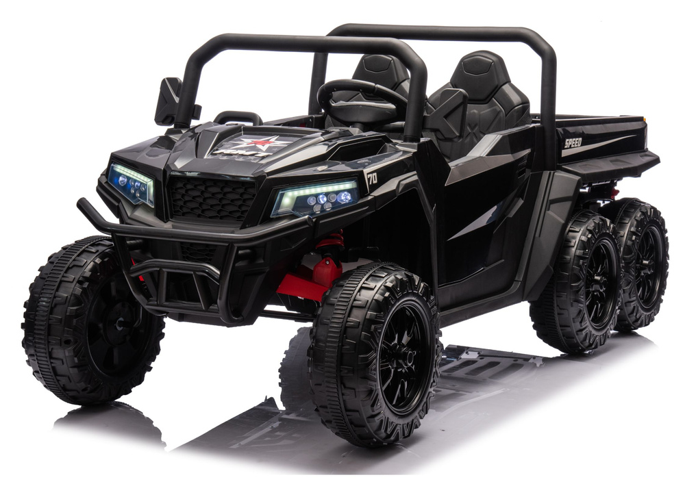 6 ratų elektromobilis-pikapas  4x4 (24V, 4x200W), Juoda