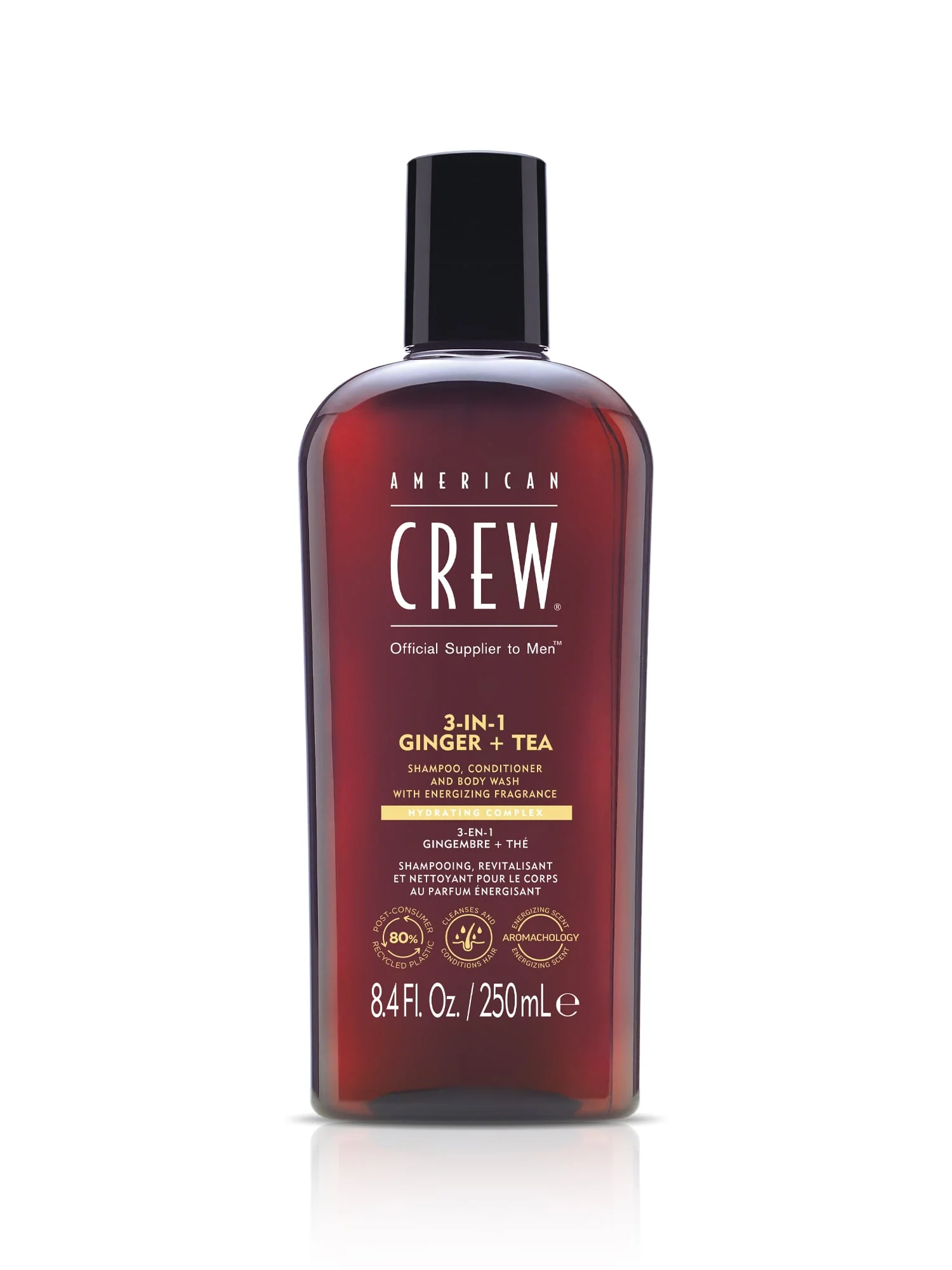 AMERICAN CREW™ 3-IN-1 GINGER + TEA šampūnas, kondicionierius ir dušo želė viename