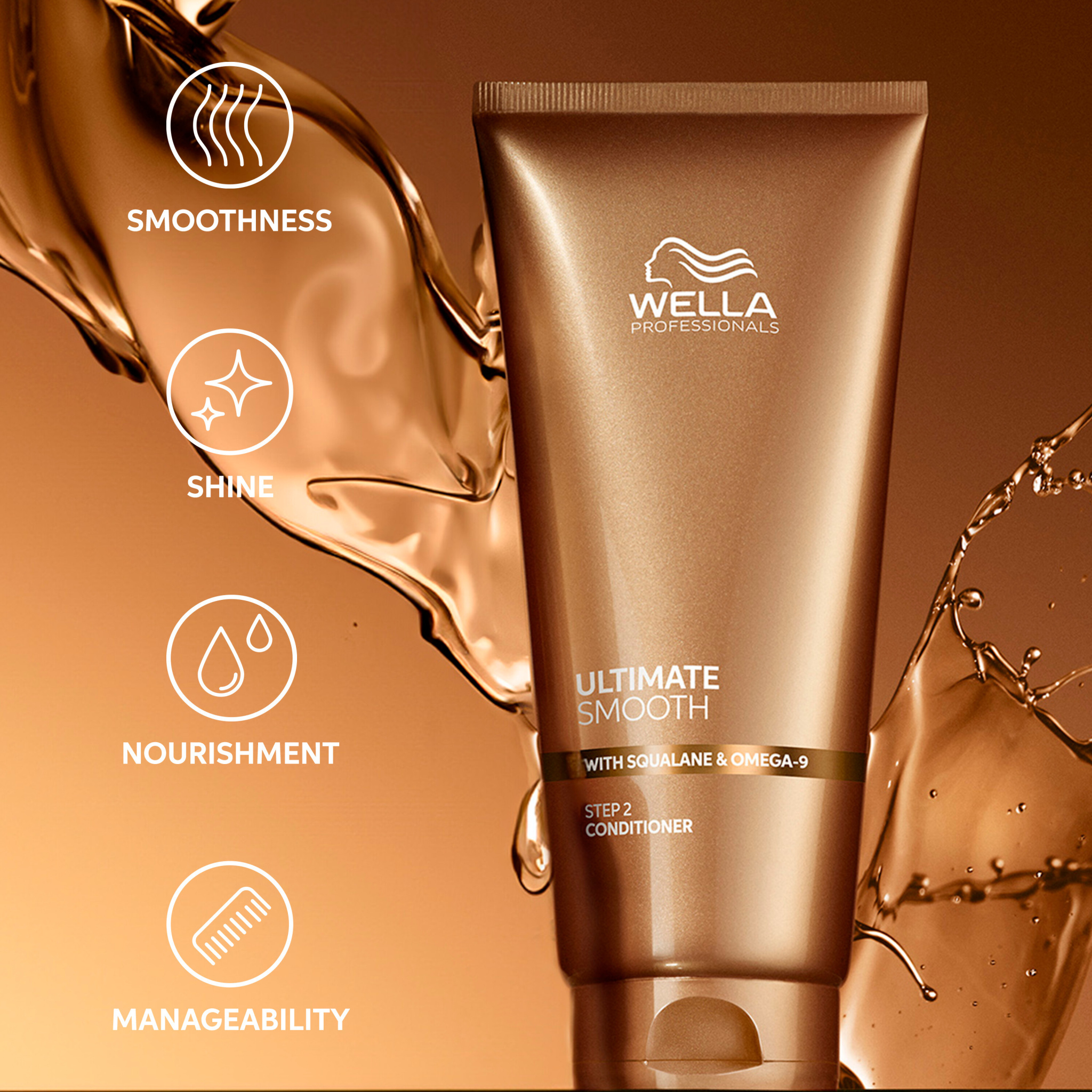 WELLA PROFESSIONALS ULTIMATE SMOOTH maitinantis kondicionierius su skvalanu ir omega-9 200ML | 1000ML