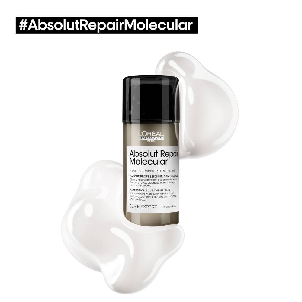 L'Oréal Professionnel Absolut Repair Molecular molekulinę struktūrą atstatanti nenuplaunama kaukė pažeistiems plaukams 50ml