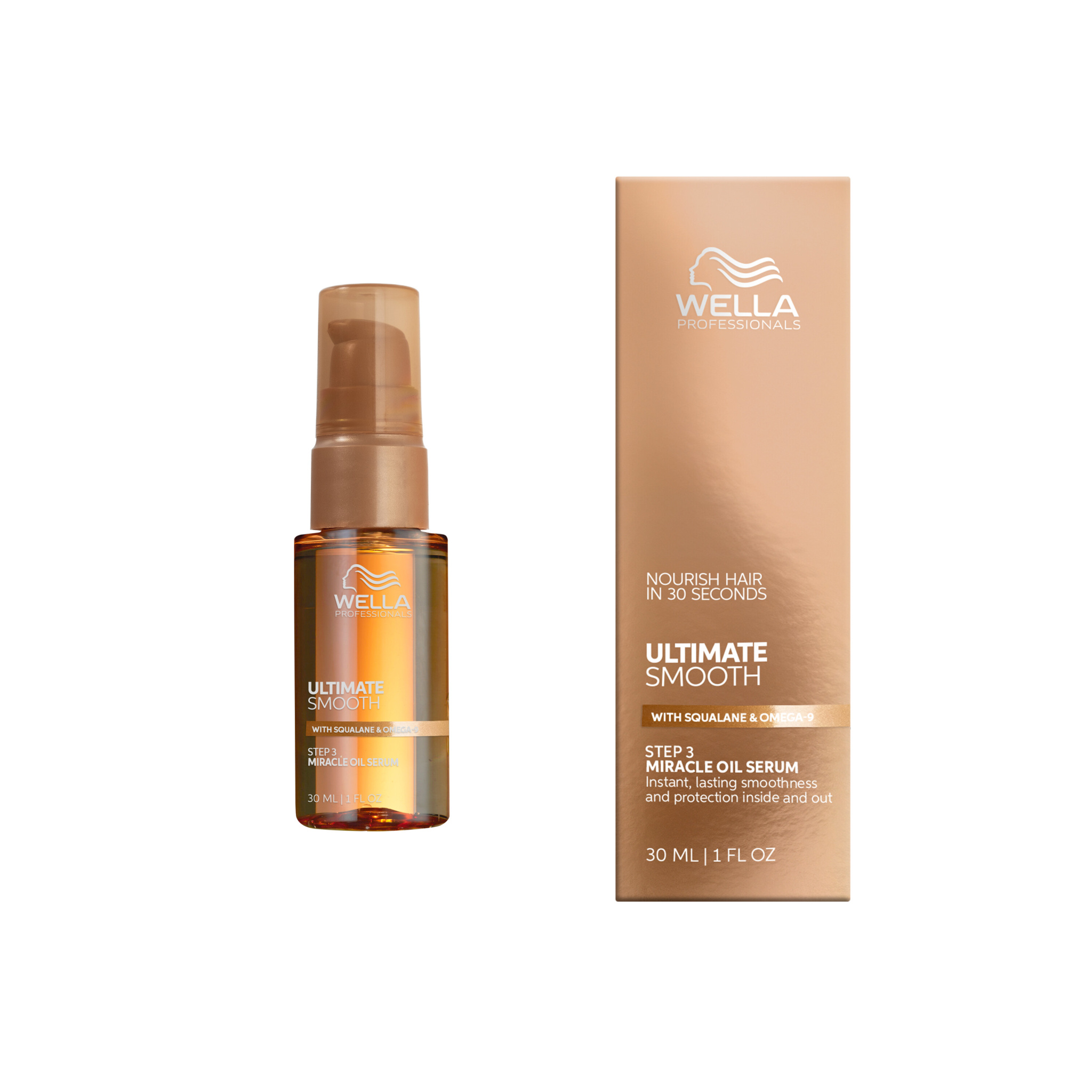 WELLA PROFESSIONALS ULTIMATE SMOOTH miracle aliejinis serumas skvalanu ir omega-9 30ML | 100ML
