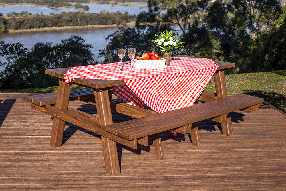 Mesa de Churrasqueira Tampo 1,5m Ipê 