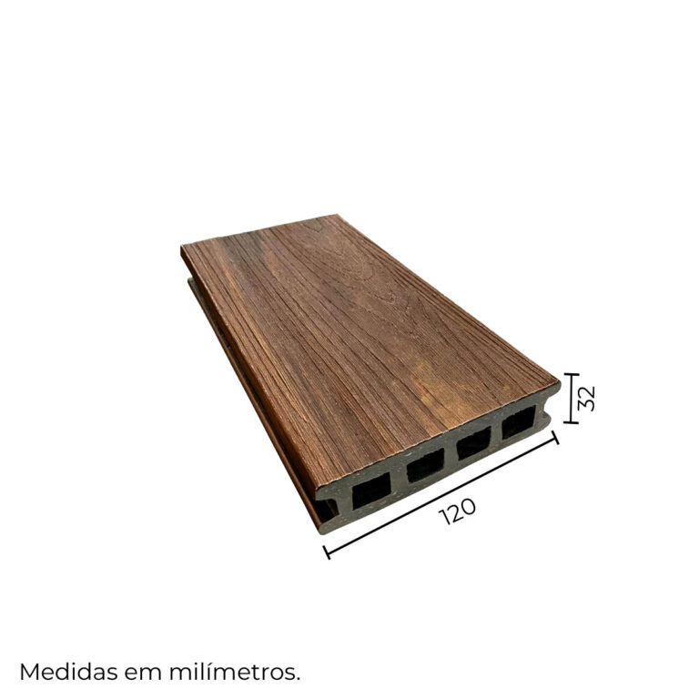 Tábua de Deck em Madeira Plástica 120 × 32 mm