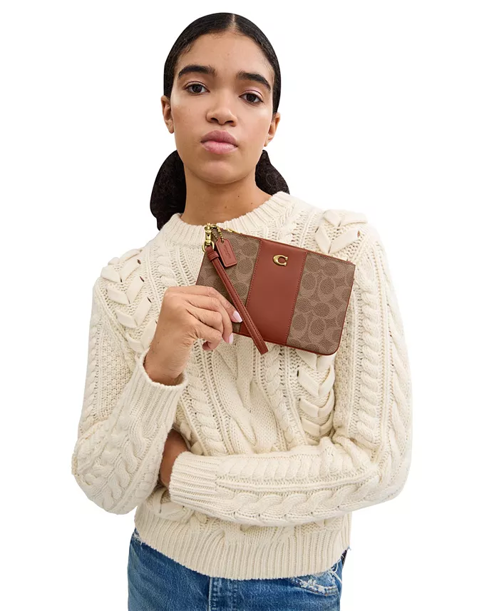 COACH Signature Canvas Wristlet