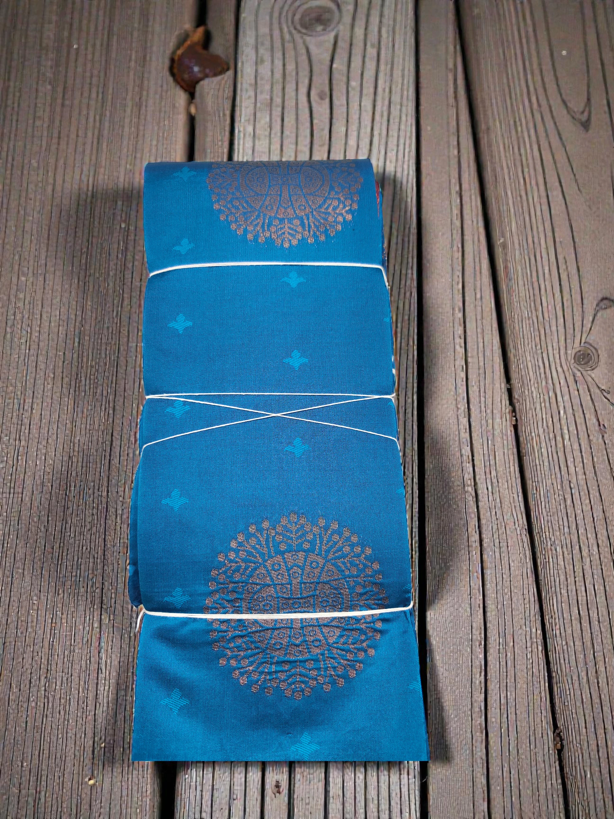 Turquoise Blue Semi Soft Silk Saree with Wine Zari Pallu