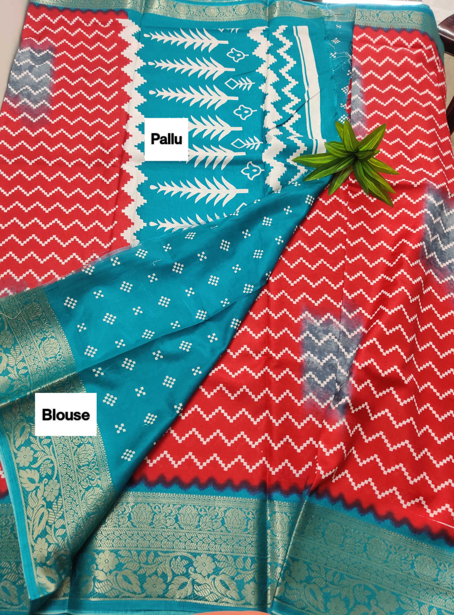 Kaveri Premium Ikat Dola Silk Saree – Soft Weave with Rich Zari Border & Dual-Tone Ikat Body Pattern