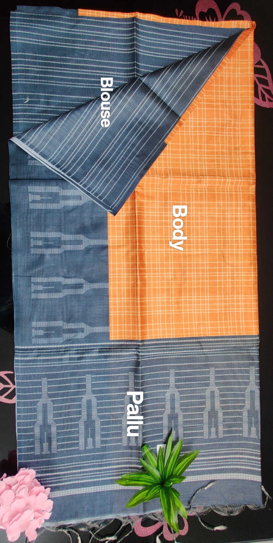 Bugara Premium Semi Tussar Silk Saree – Elegant Dual Tone Body with Designer Pallu