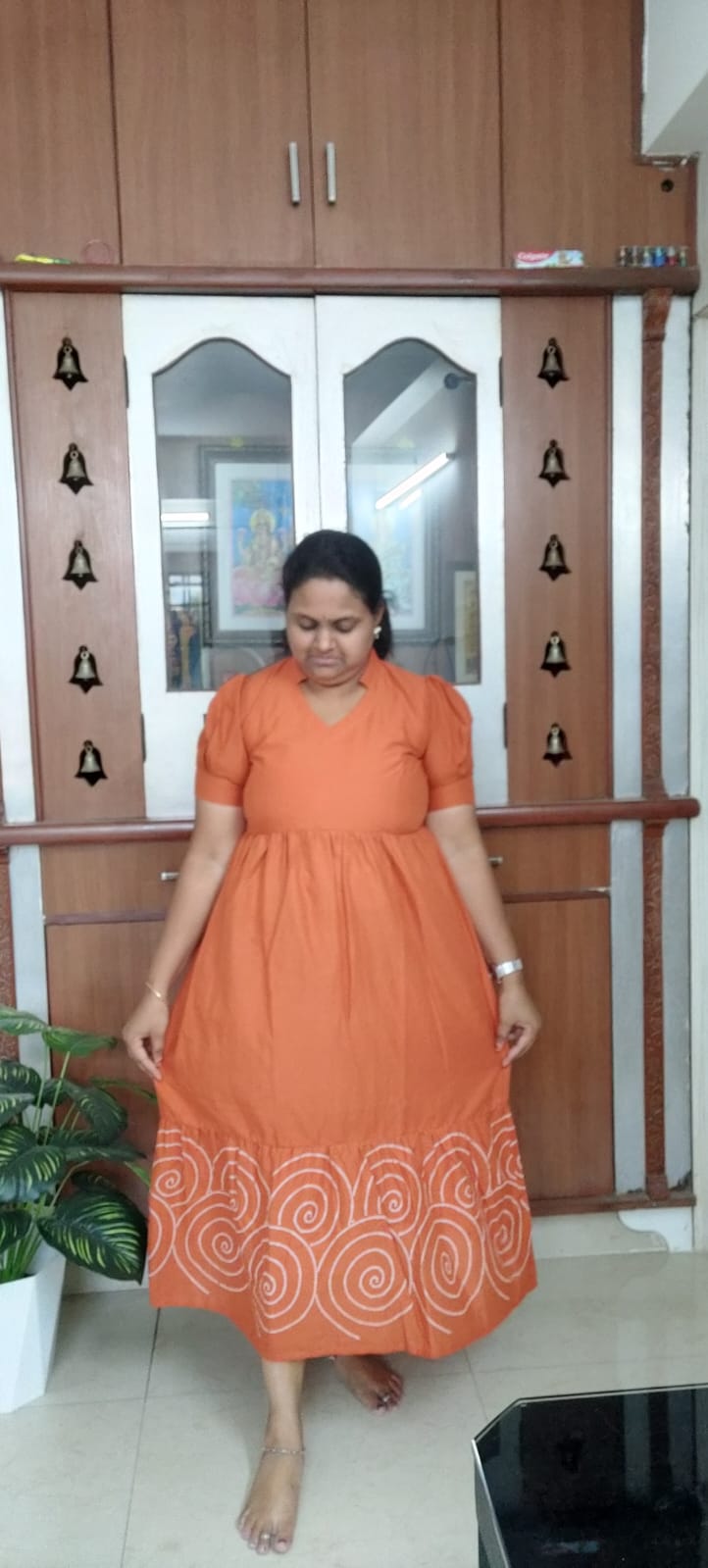 Orange Cotton Maxi Dress