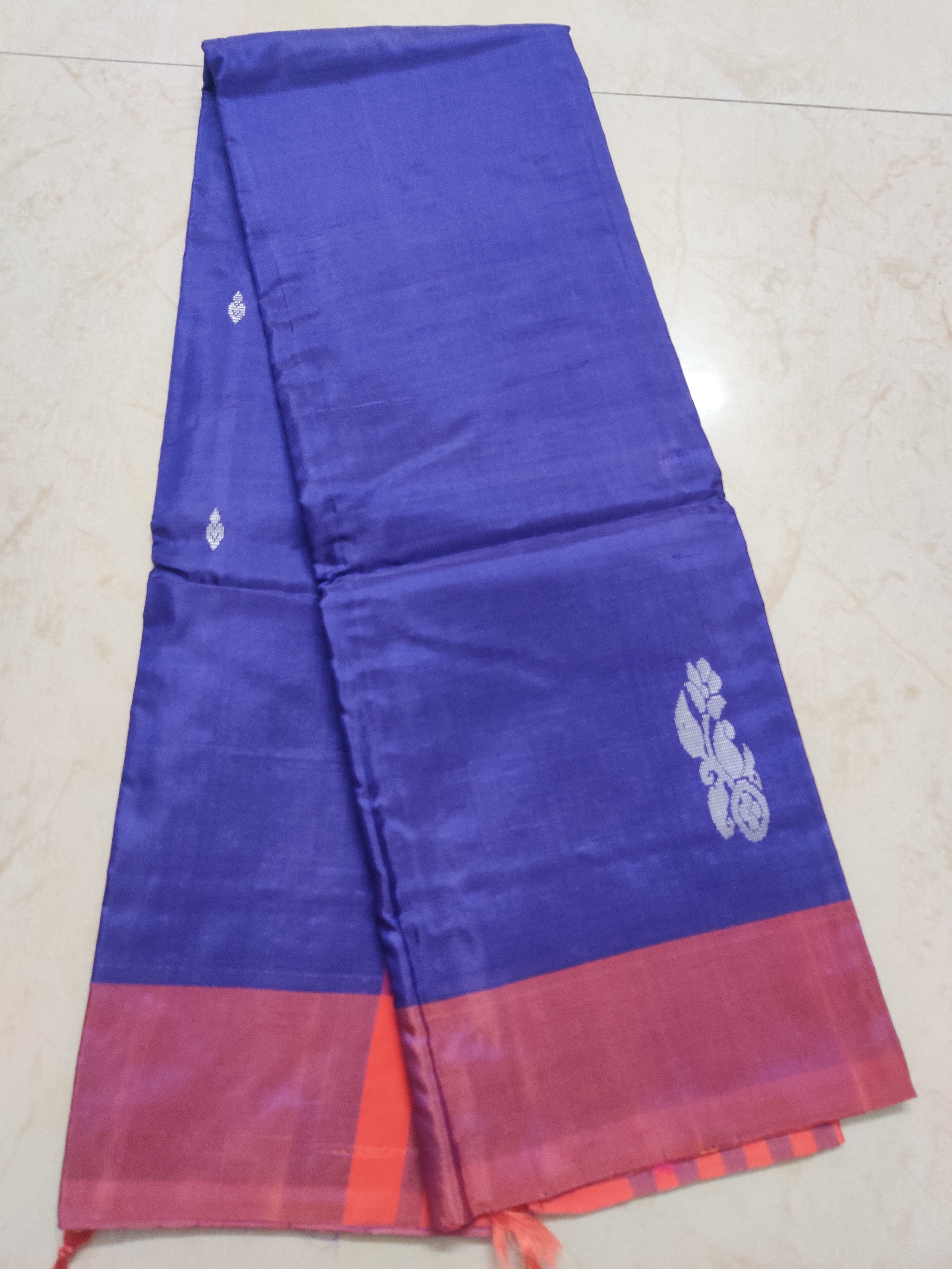 Banana Pith Saree (Vazhainar Saree) – Charcoal Grey Body with Yellow Temple Motif