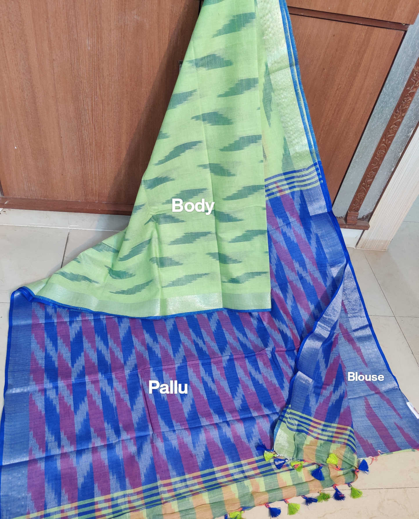 Product: Linen Cotton Sarees Ikkat Linen Cotton / Bagalpur Linen Cotton Saree