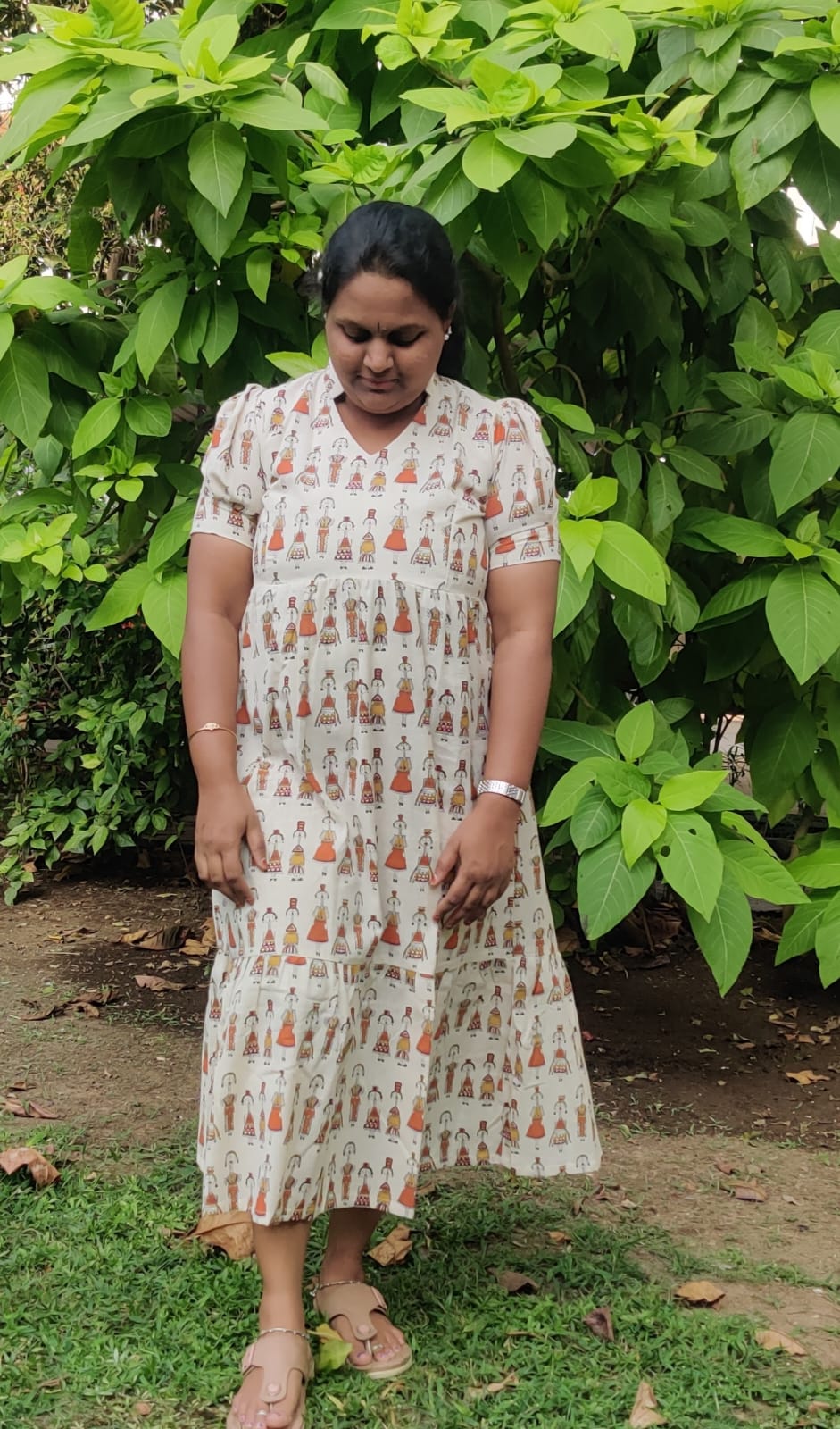 Printed Cotton Maxi Dress