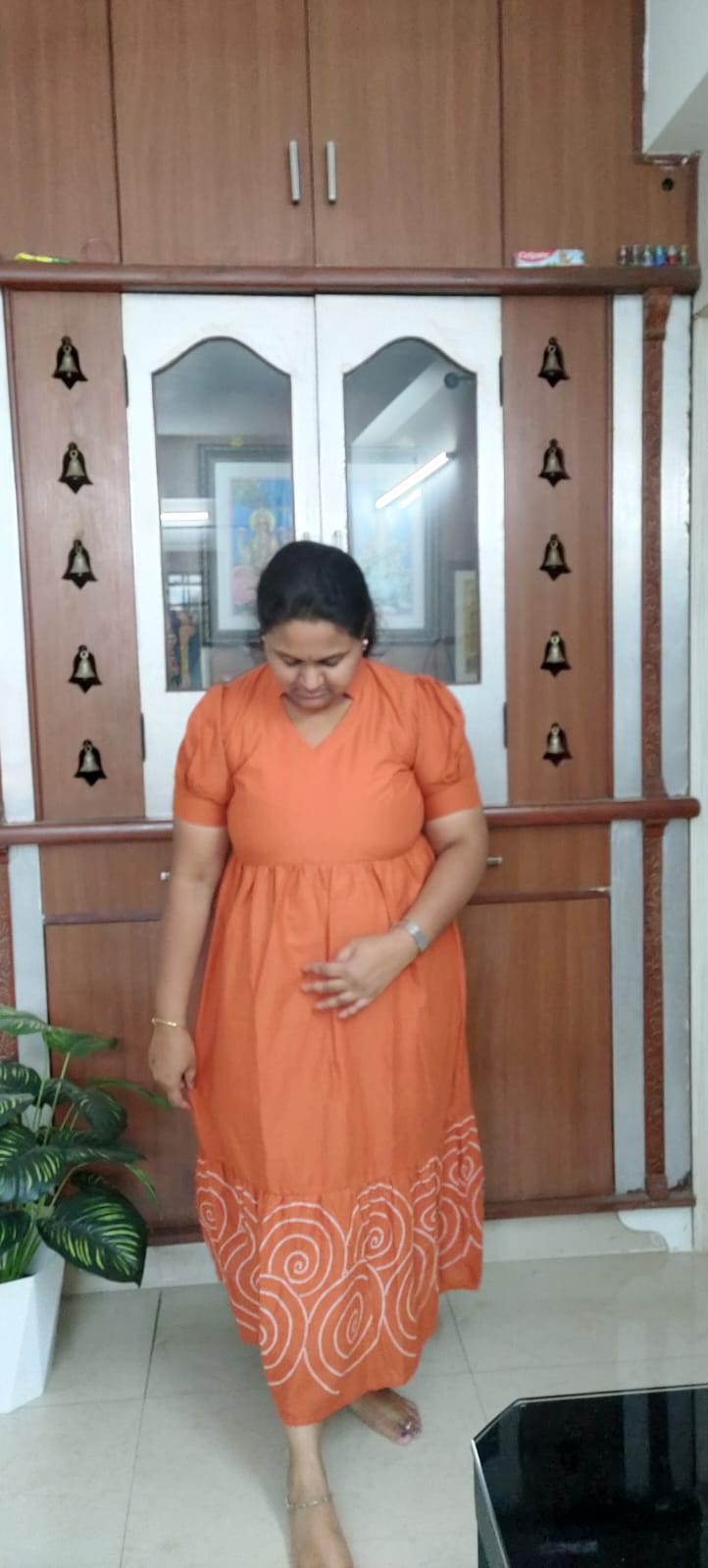 Orange Cotton Maxi Dress