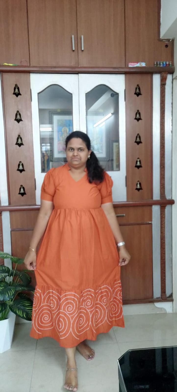 Orange Cotton Maxi Dress