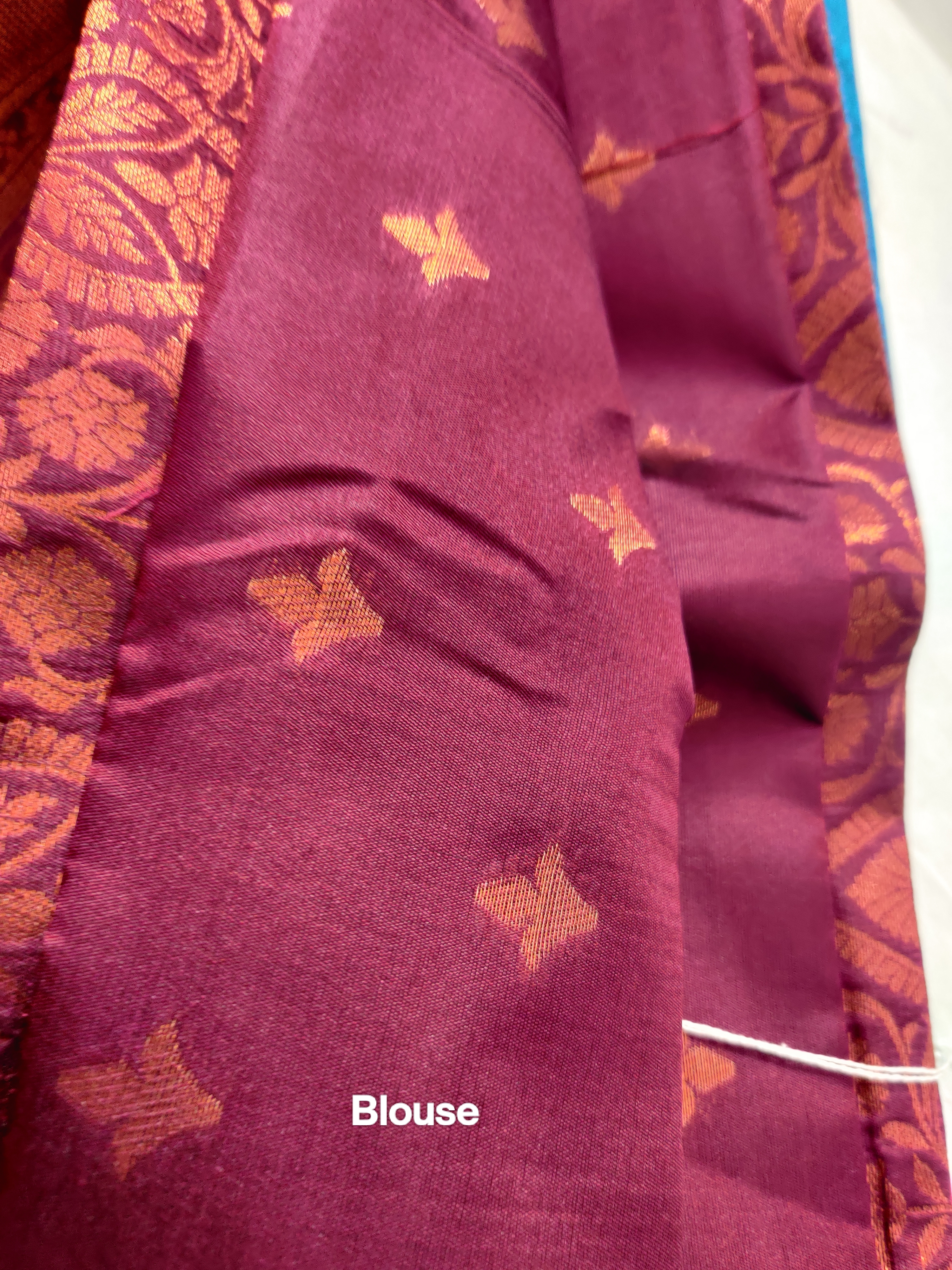 Turquoise Blue Semi Soft Silk Saree with Wine Zari Pallu