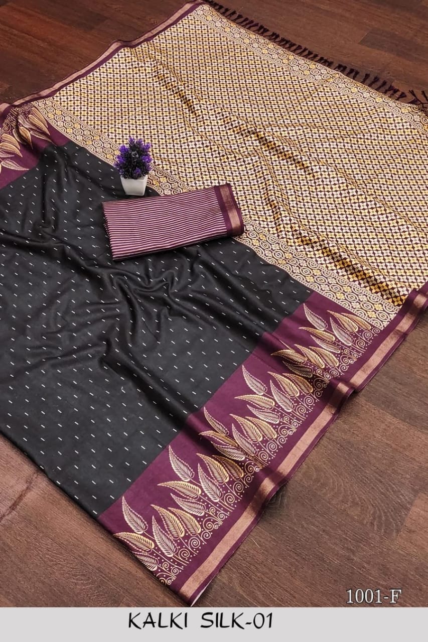 Premium Semi Tussar Silk Saree with Exclusive Border & Rich Contrast Pallu – With Blouse Piece