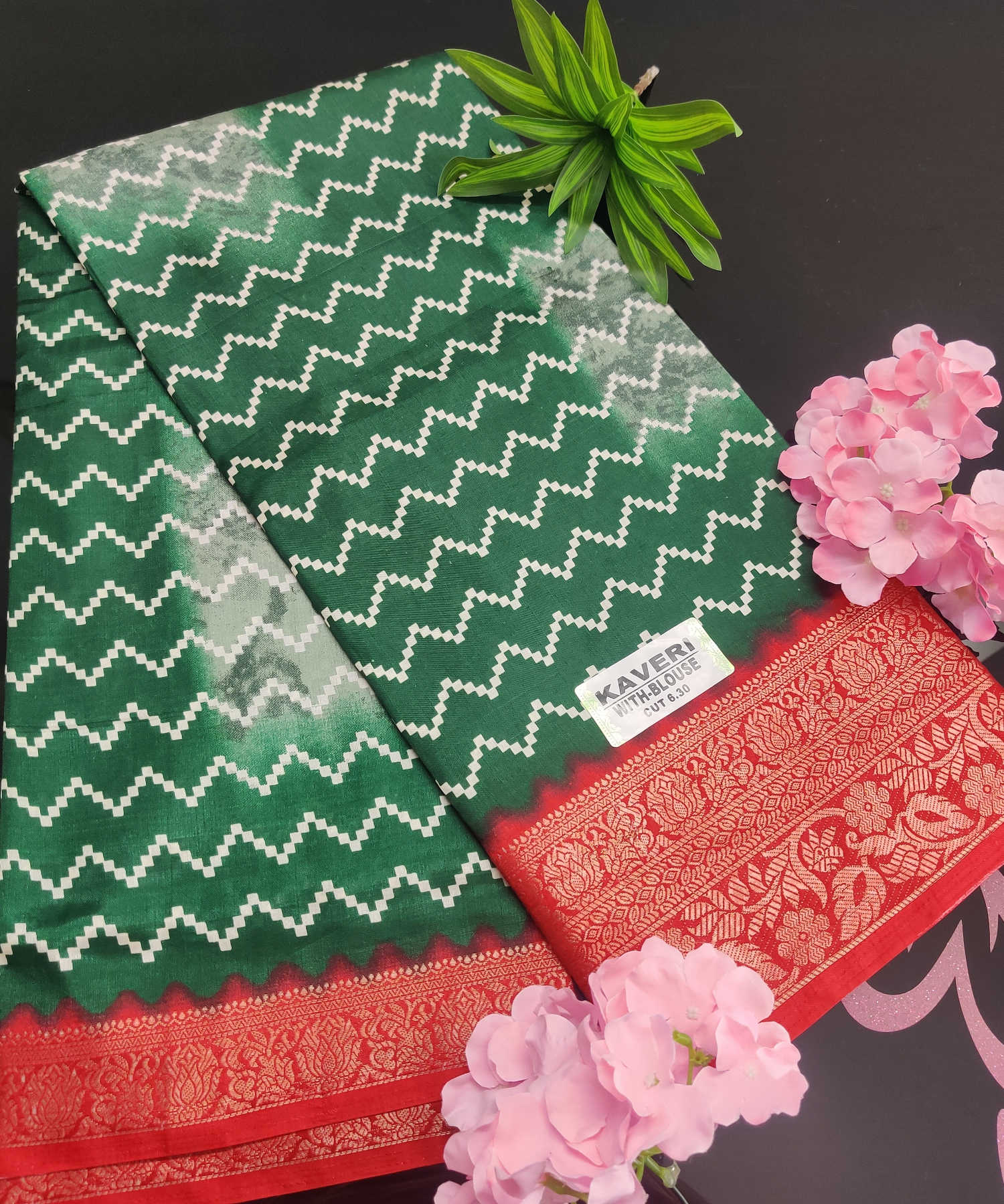 Kaveri Premium Ikat Dola Silk Saree – Soft Weave with Rich Zari Border & Dual-Tone Ikat Body Pattern