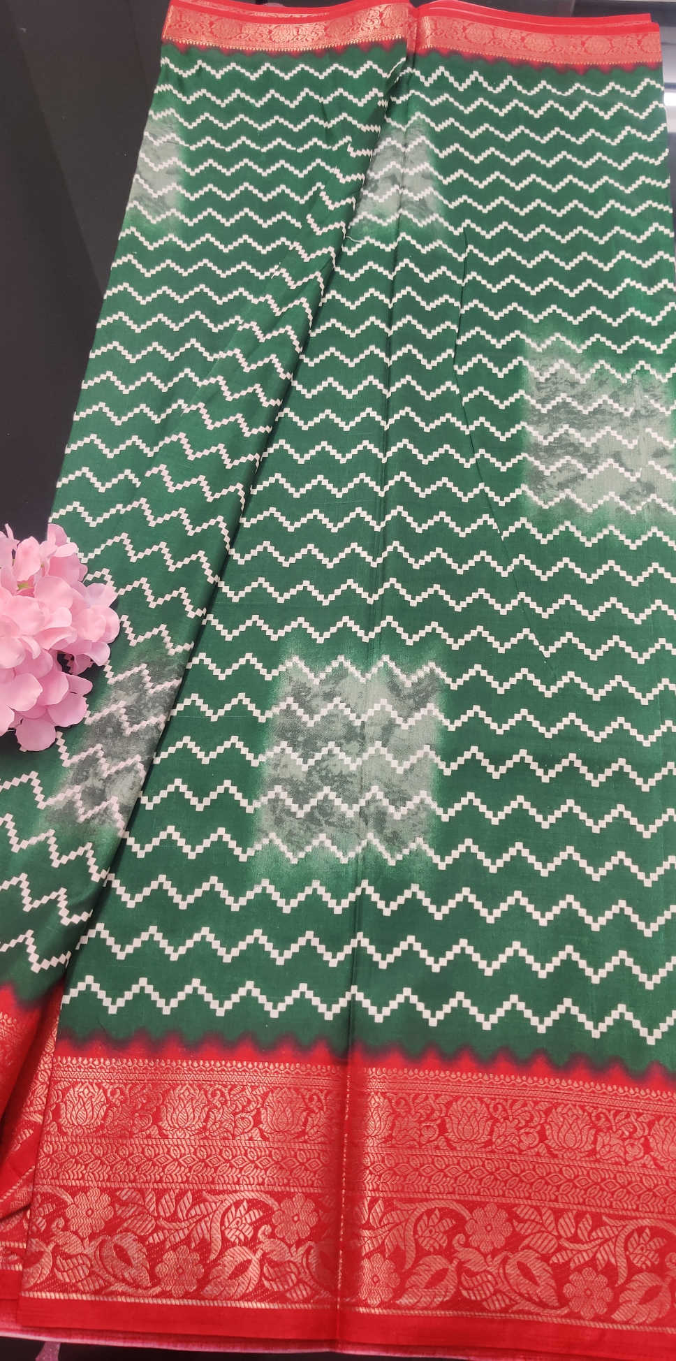 Kaveri Premium Ikat Dola Silk Saree – Soft Weave with Rich Zari Border & Dual-Tone Ikat Body Pattern