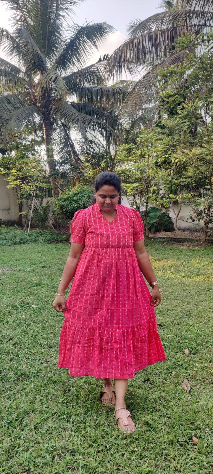 Pink Cotton Maxi Dress