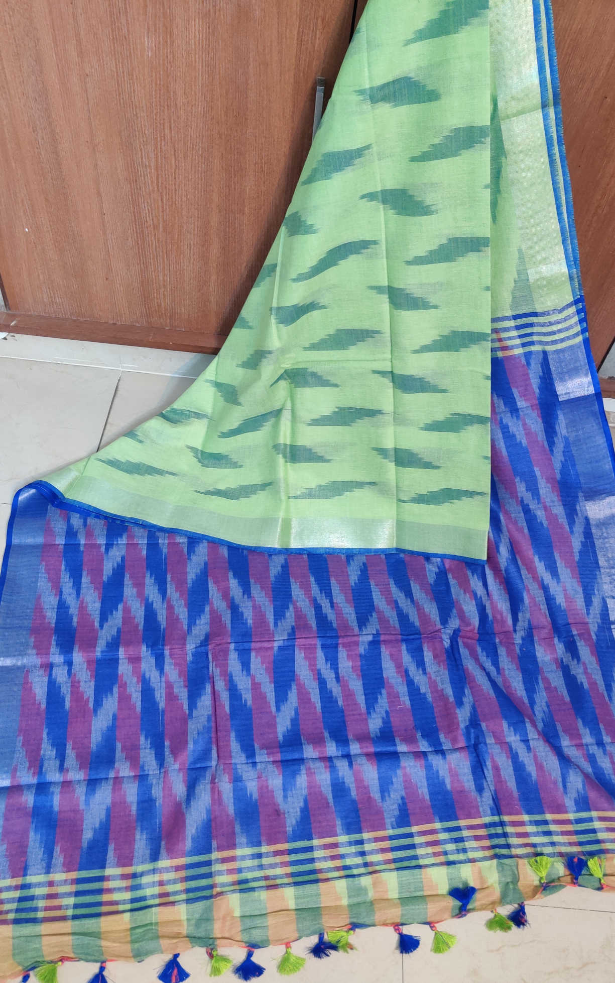 Product: Linen Cotton Sarees Ikkat Linen Cotton / Bagalpur Linen Cotton Saree