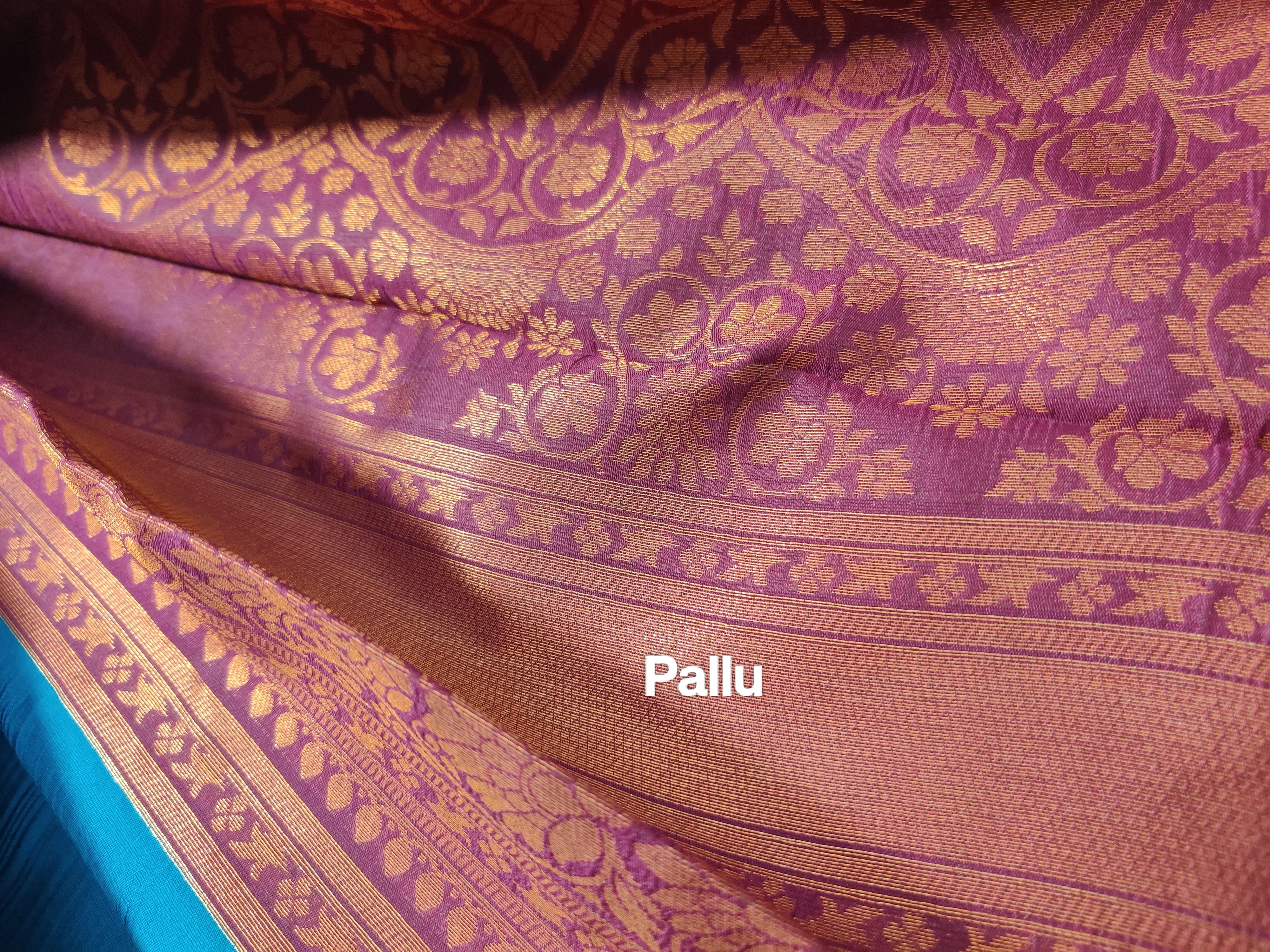 Turquoise Blue Semi Soft Silk Saree with Wine Zari Pallu