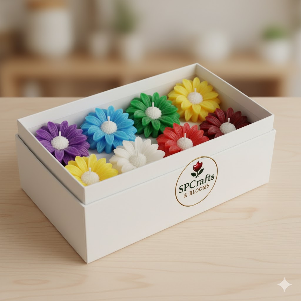 Handcrafted Floral Candles(Set of 8)