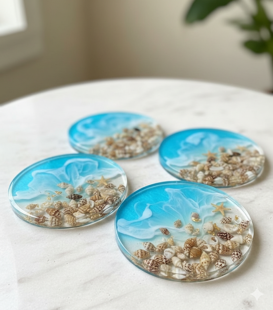 Ocean Theme Resin Coasters(1 piece)