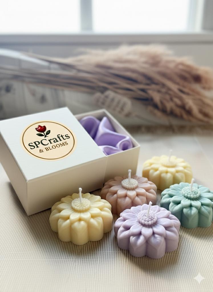 Scented Flower Candles (Set of 5)