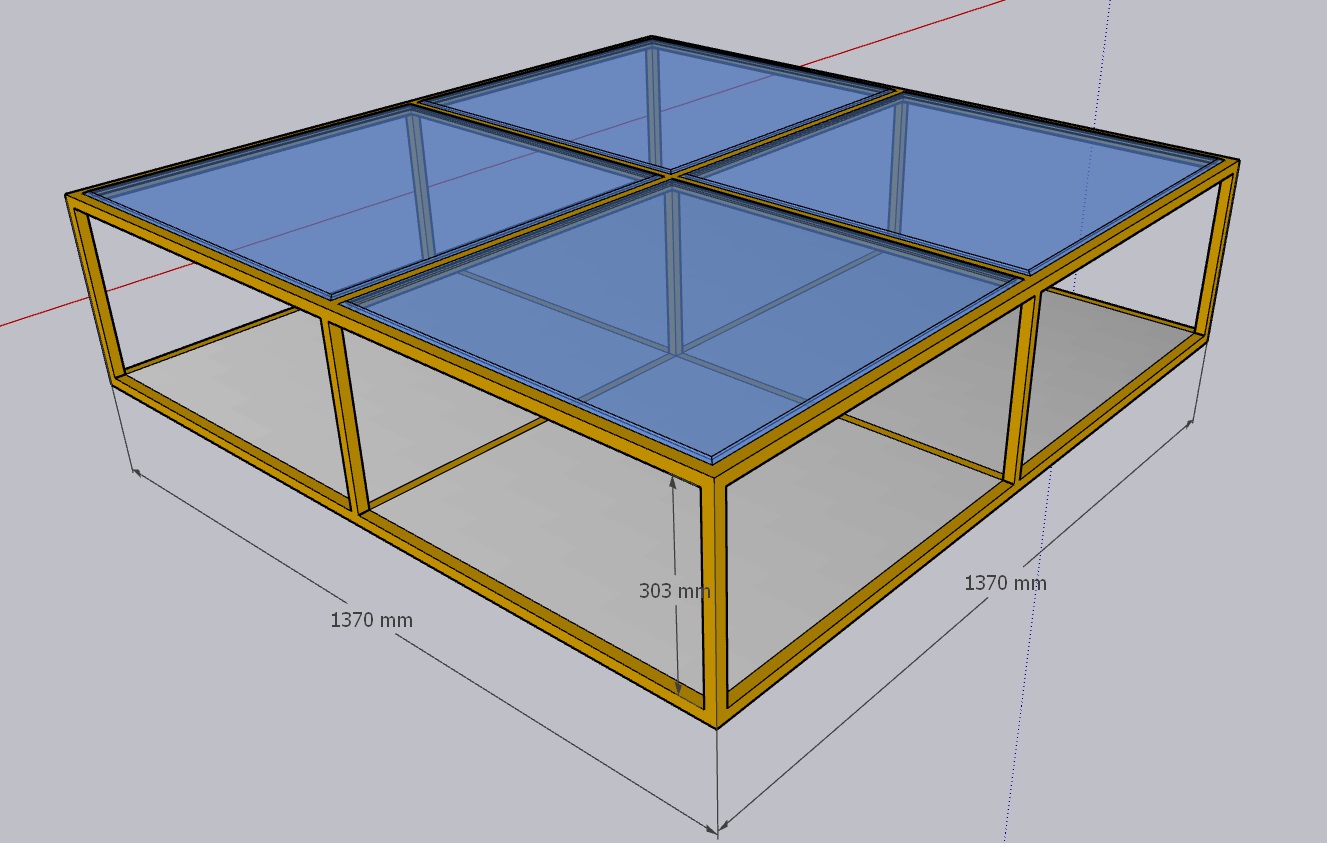 Metal and Glass Display Table