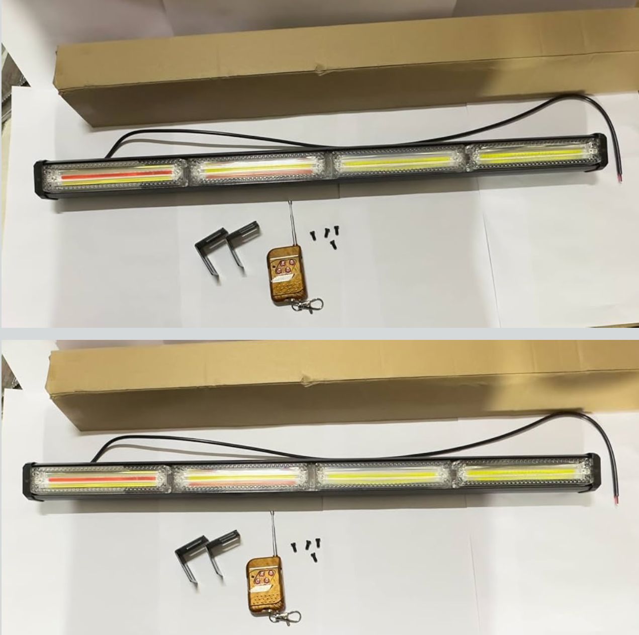 LED Bar Light (4 COB LED FLASHER red,blue,white)